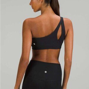 NEW Lululemon Ribbed Nulu Asymmetrical Yoga Bra Size 10 Black MSRP 58